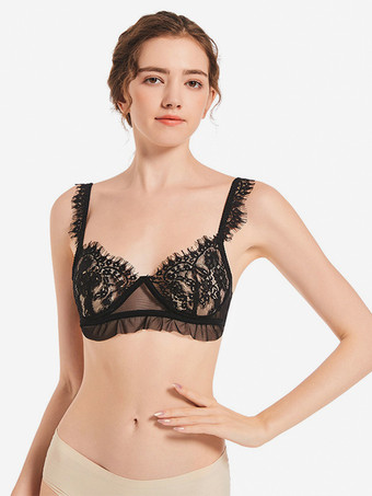 ブラック ブラ エクリュ ホワイト デイリー カジュアル シック レース ランジェリー