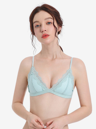 ライトスカイブルーブラジャー ホワイト シック 室内用 レース ランジェリー