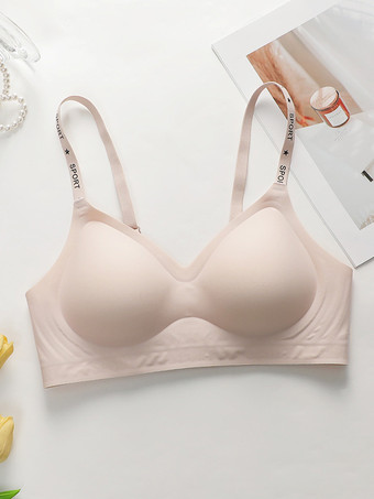 ピンク3色プッシュアップ快適ワイヤレス通気性スポーツブラ
