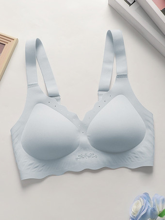 ライトスカイブルーのシックなデイリーカジュアルランジェリーブラ