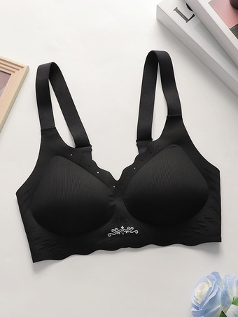 ブラック ライトスカイブルーのシックなデイリーカジュアルランジェリーブラ