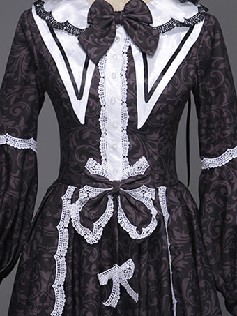 黒のレトロコスチューム リボン マリーアントワネットコスチューム ポリエステルジャカード帽子 レディースレトロセット 18世紀コスチューム