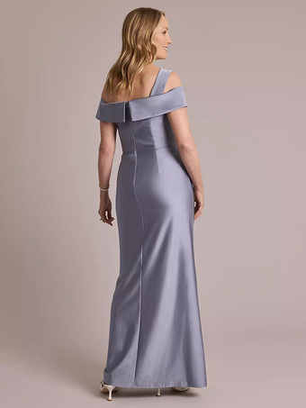 花嫁の母親のためのパーティードレス。デザインされたネックライン、ノースリーブ、ボールガウン、プリーツ入り、フロアレングスのウェディングゲストドレス。