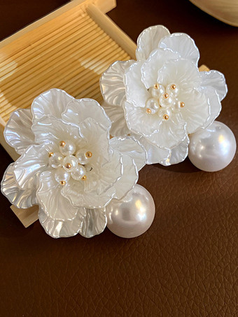 ブライダルイヤリング ダイヤモンド メタルピアス ウェディングジュエリー