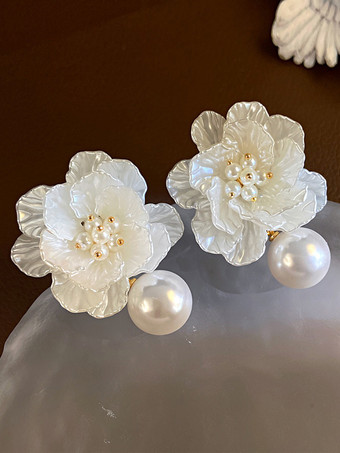 ブライダルイヤリング ダイヤモンド メタルピアス ウェディングジュエリー