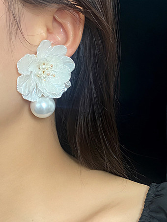 ブライダルイヤリング ダイヤモンド メタルピアス ウェディングジュエリー