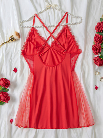 シックなスリープフリルシアーブラックパジャマスリープウェアベビードールシュミーズ