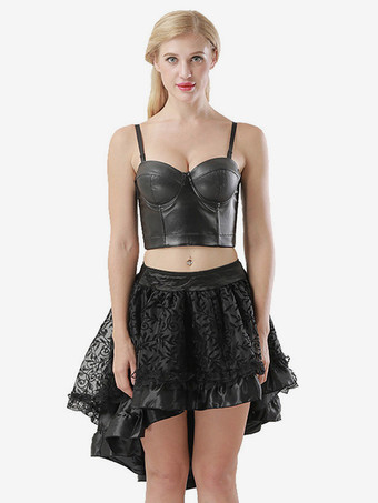 ブラック コルセット ビスチェ トップ ブラック シック ビスコース デート レースアップ ランジェリー