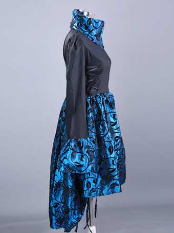 ブラック レトロ コスチューム フリル ポリエステル 花柄 マリー アントワネット コスチューム トップ レディース レトロ セット 18 世紀 コスチューム