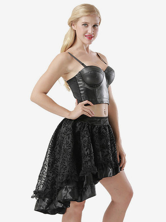 コルセット ビスチェ トップ ブラック シック ビスコース デート レースアップ ランジェリー