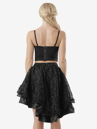 コルセット ビスチェ トップ ブラック シック ビスコース デート レースアップ ランジェリー