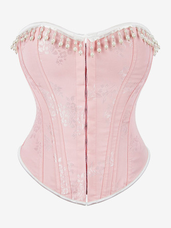 ピンクコルセット ピンク ビスチェ トップ フリンジ 花柄 パーティー シック ランジェリー