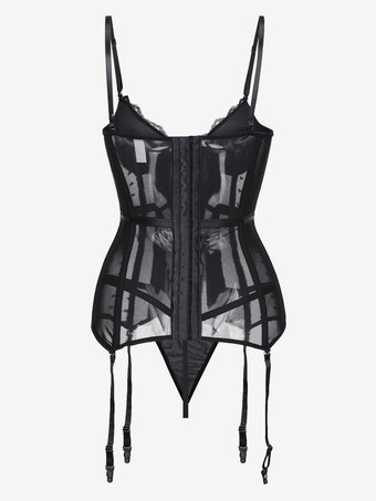 コルセット ブラック シック デート レース ランジェリー ビスチェ トップ