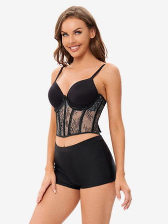 コルセット ブラック ビスチェ トップ レースアップ パーティー シック ランジェリー