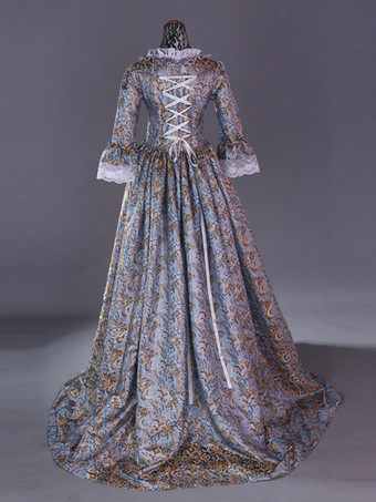 ピンクのレトロコスチューム レースポリエステル花柄ドレス マリーアントワネットコスチューム レディース レトロセット 18世紀コスチューム