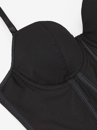 コルセット ビスチェ トップ ブラック フック レース デート シック ランジェリー