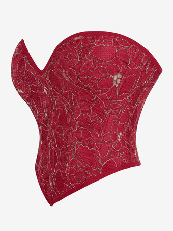 コルセット レッド シック ビスチェ トップ パーティー レースアップ ランジェリー