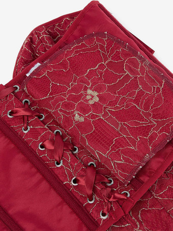 コルセット レッド シック ビスチェ トップ パーティー レースアップ ランジェリー