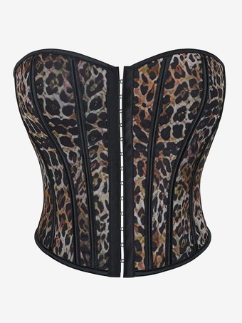 Braun Bustier Top Korsett Schwarz Schick Party Schnürung Dessous