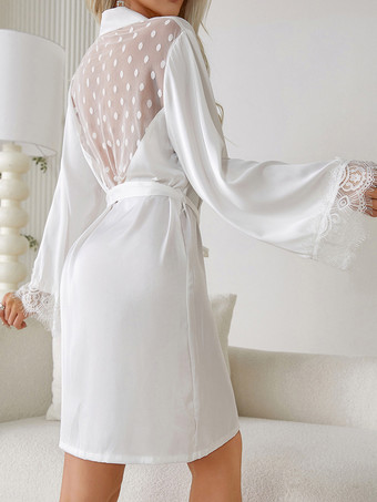 長袖ローブ レースランジェリー 寝巻き ナイトガウン