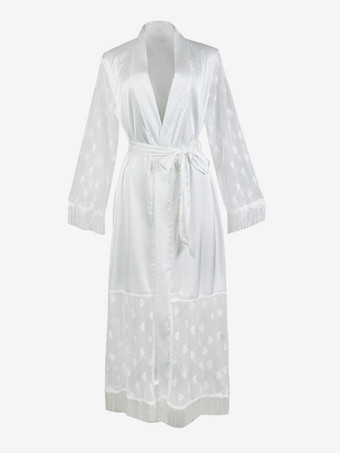 寝間着 ナイトガウン シースルー 長袖 ローブ ランジェリー