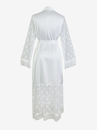 寝間着 ナイトガウン シースルー 長袖 ローブ ランジェリー