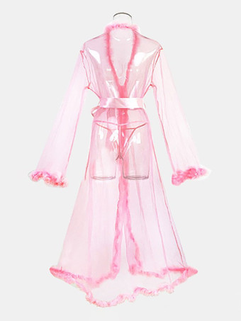 ピンクローブ チュール フェザー シアー ランジェリー