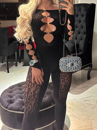 ブラック フィッシュネットメッシュランジェリーボディストッキングホワイトカットアウトナイロン1ピースストッキング