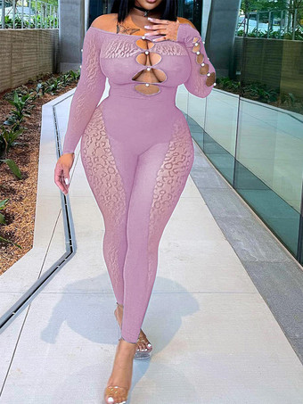 ラベンダーカラーフィッシュネットメッシュランジェリーボディストッキングホワイトカットアウトナイロン1ピースストッキング