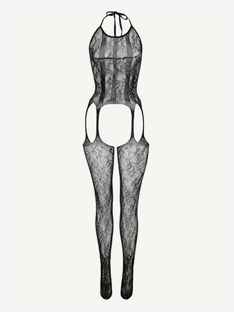 ブラック ストッキング セクシー フィッシュネット メッシュ ボディストッキング ホワイト カットアウト ナイロン 1ピース ランジェリー