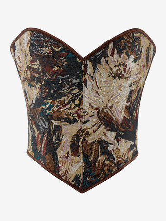 ビスチェトップコルセットレースアップレースアップ花柄ストリートウェアエレガントなランジェリー