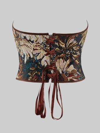 ビスチェトップコルセットレースアップレースアップ花柄ストリートウェアエレガントなランジェリー