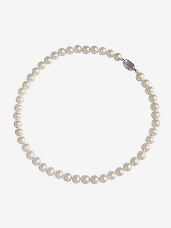 ウェディングネックレス アイボリー アイボリー ラウンド ブリリアント ボールチェーン 16インチ アンダーウェディングネックレス