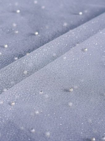 ウェディングベール 1層 スパンコール ネット パールトリムエッジ クラシックブライダルベール