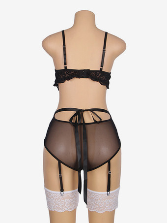 女性用セクシーなテディランジェリーコントラストカラーレース