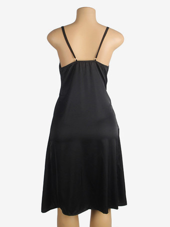 プラスサイズ ランジェリー デート フロントスリット シアー シャンパン シュミーズ スリープウェア