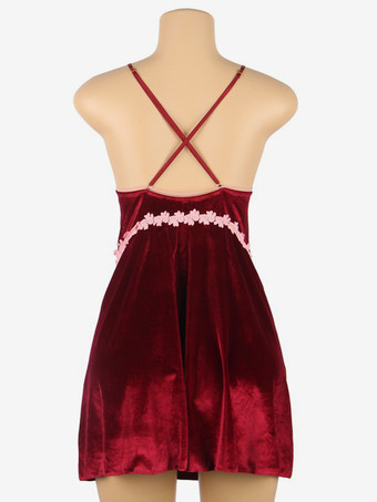 ベビードール シュミーズ シック バレンタイン ハイスリット ブルー プラスサイズ ランジェリー