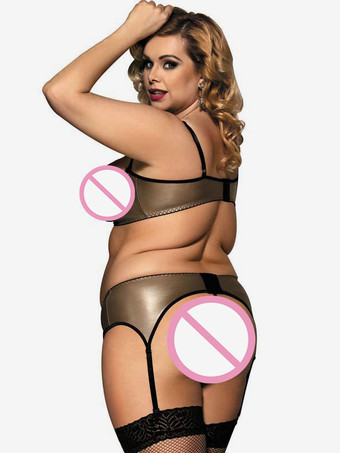 プラスサイズ ランジェリー レース シック 大人用 ブラ パンティ 3点セット