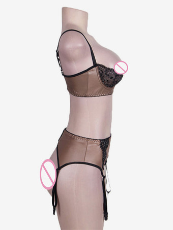 プラスサイズ ランジェリー レース シック 大人用 ブラ パンティ 3点セット