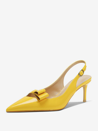 YellowWomen's Heel Sandals Pointed Toe Stiletto Heel Sandals PU Leather