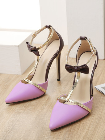 レディースヒールサンダル ポインテッドトゥ スティレットヒール PUレザーサンダル