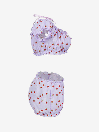 パジャマセット ラベンダーチュールリボン 室内用ランジェリー