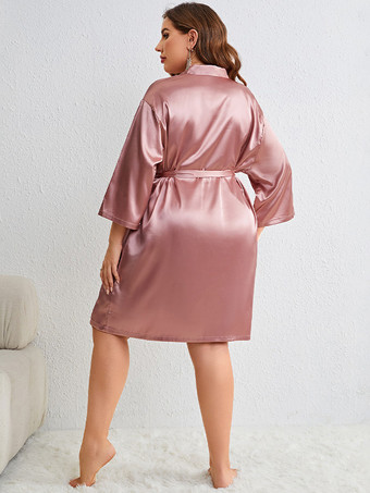 Conjunto de pijama de seda verde oscuro para interior lencería de talla grande