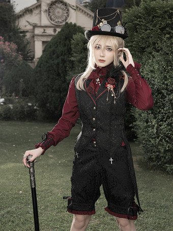 ゴシックロリータブラウス フリル リボン ロリータトップス 長袖 グレーロリータシャツ