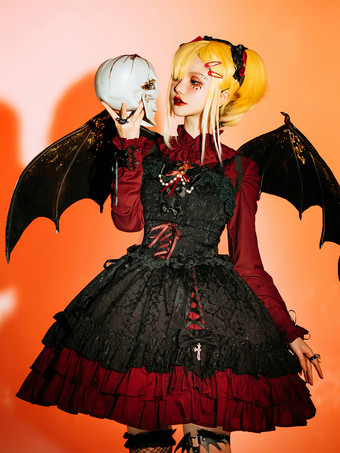 ゴシックロリータブラウス フリル リボン ロリータトップス 長袖 グレーロリータシャツ