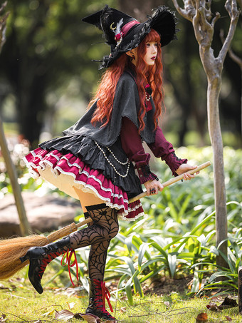 ゴシックロリータSKジャカードピンクグロメットフリルロリータスカート