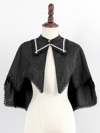 グレイゴシック ロリータ ケープ レッド ジャカード フリル レース ジャカード カラーブロック 秋 ロリータ アウター