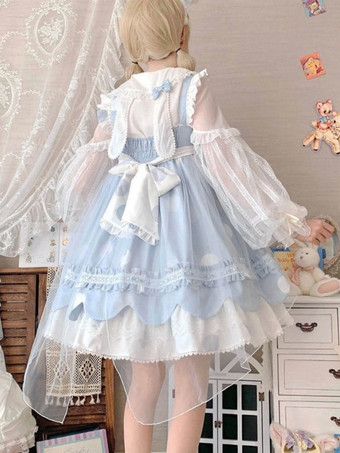 スイートロリータドレス ポリエステル ノースリーブ ジャンパー スイート 童話風 ロリータドレス