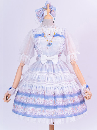 スイートロリータドレス ポリエステル 半袖 スイートドレス ロリータドレス