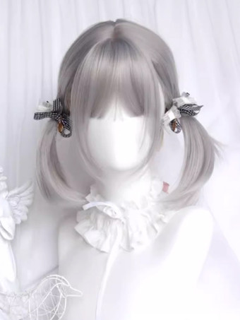 ゴシックロリータウィッグ シルバー ショート トゥースルド ロリータ アクセサリー